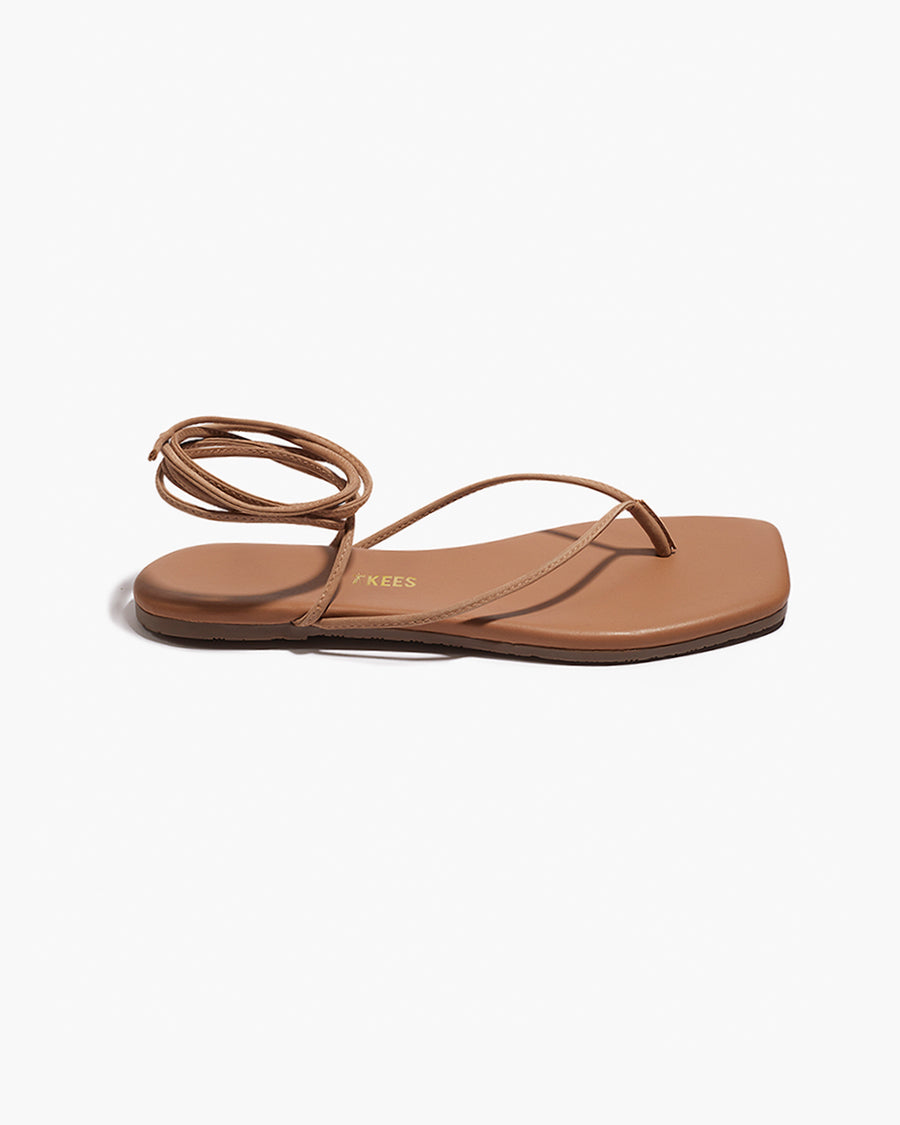 Square Toe Lilu Suede Sandals in Hazelton - TKEES