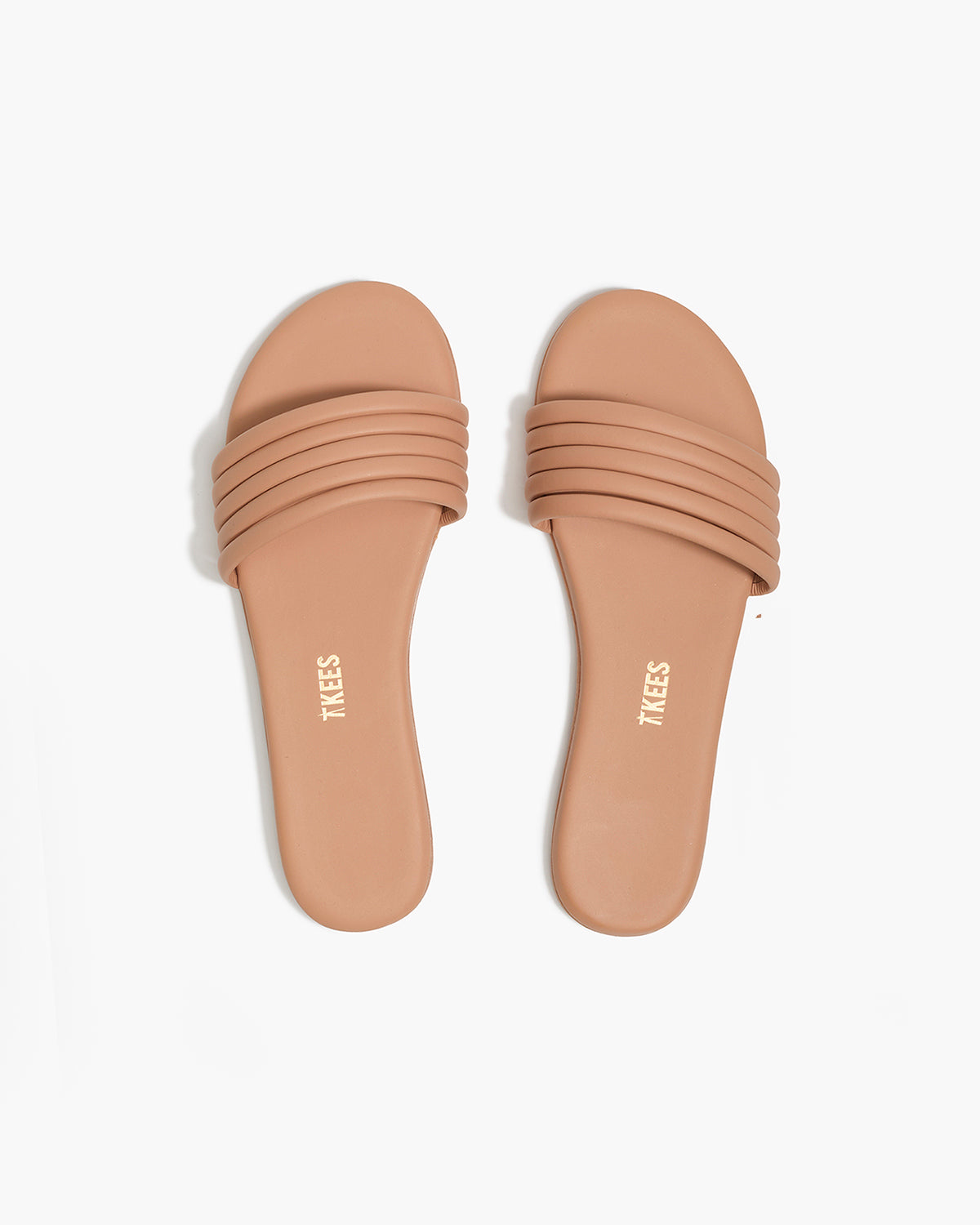 Serena Leather Slides in Pout - TKEES