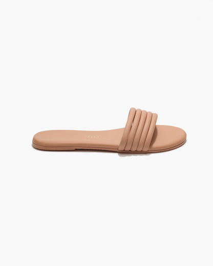 Serena Leather Slides in Pout - TKEES
