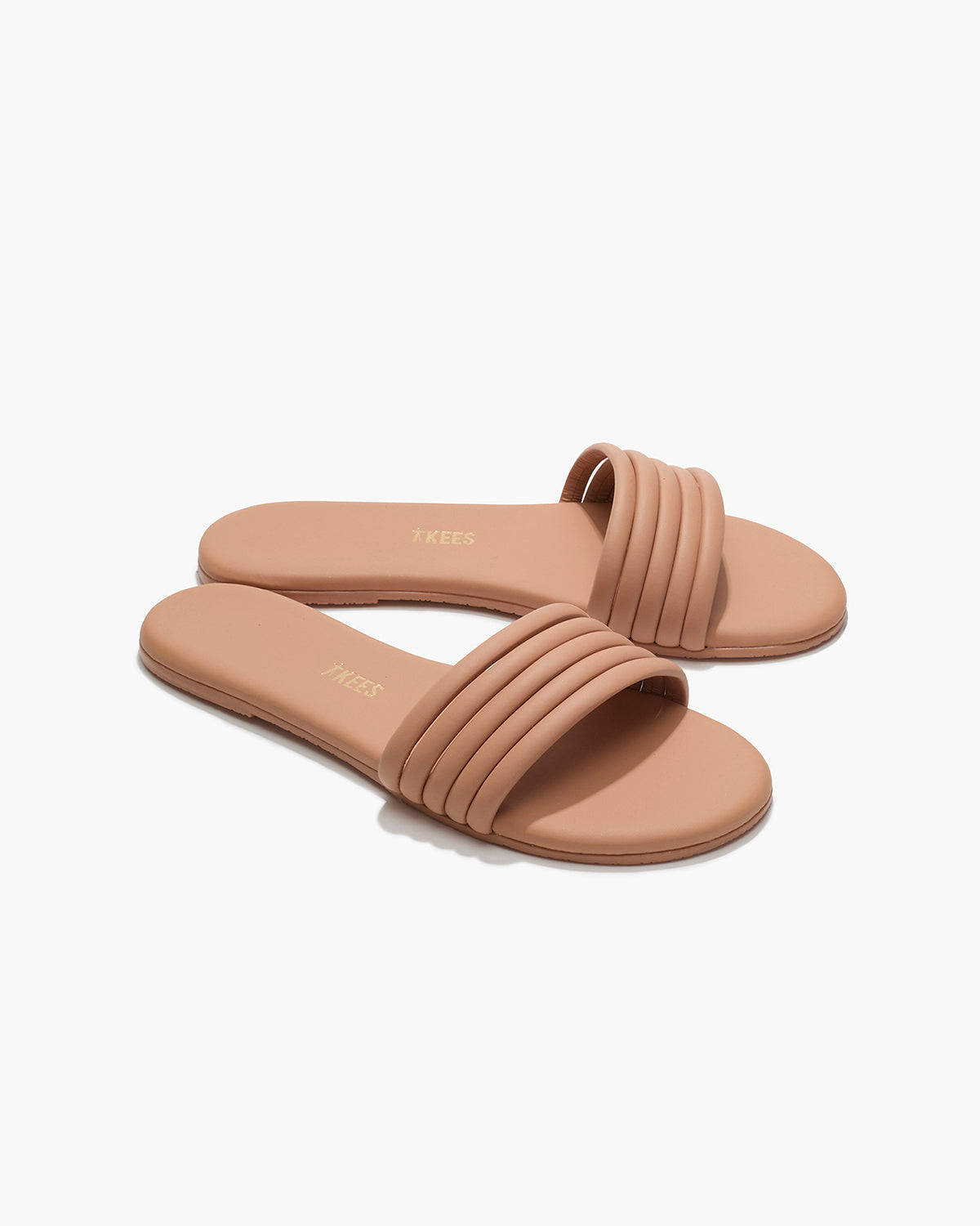 Serena Leather Slides in Pout - TKEES