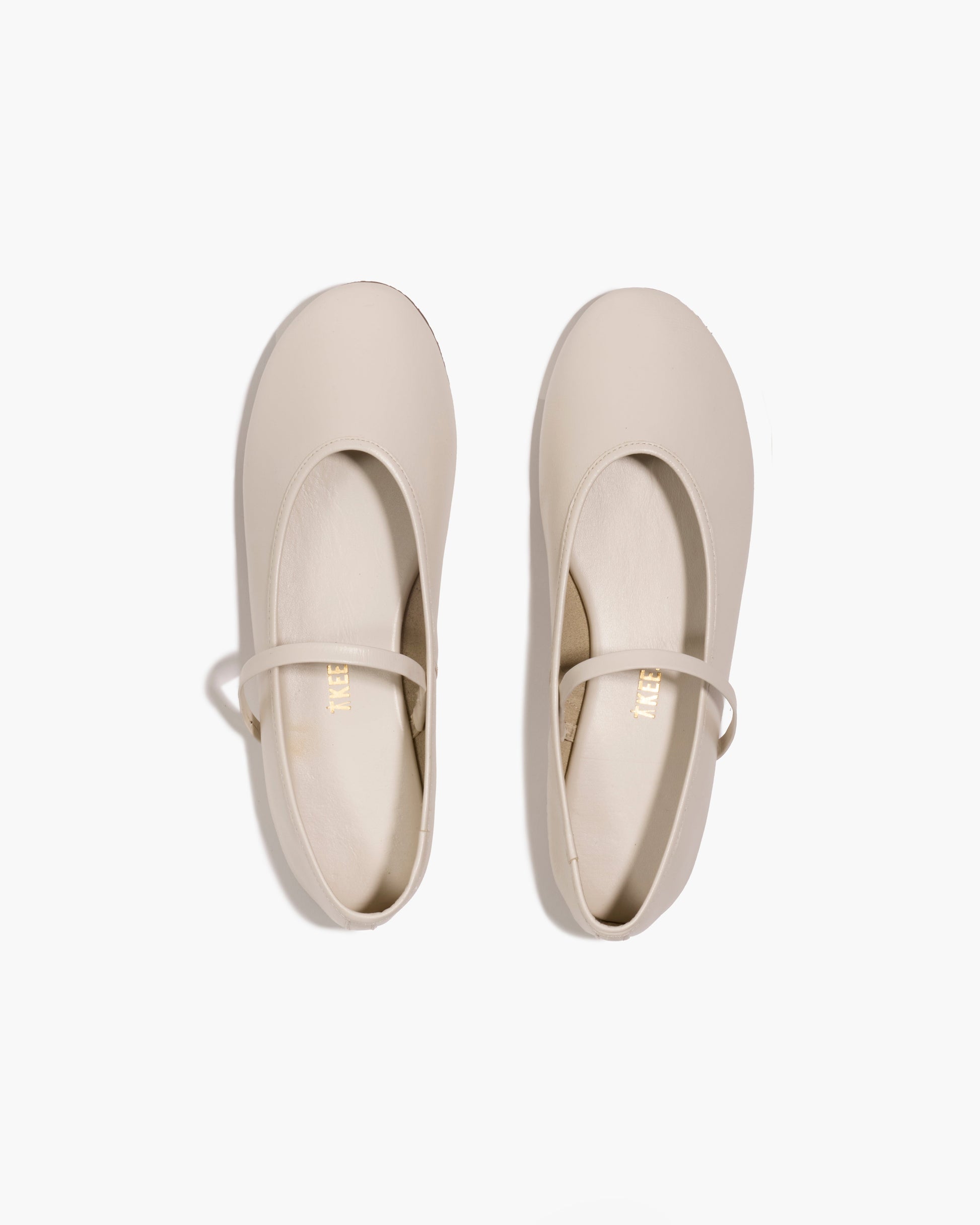 Reese Ballet Flat in Cream - TKEES