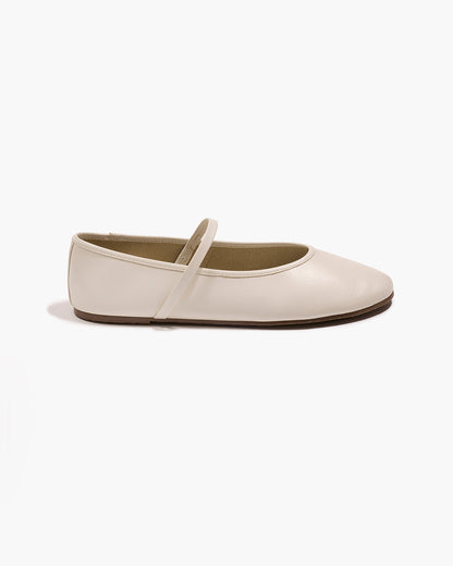 Reese Ballet Flat in Cream - TKEES