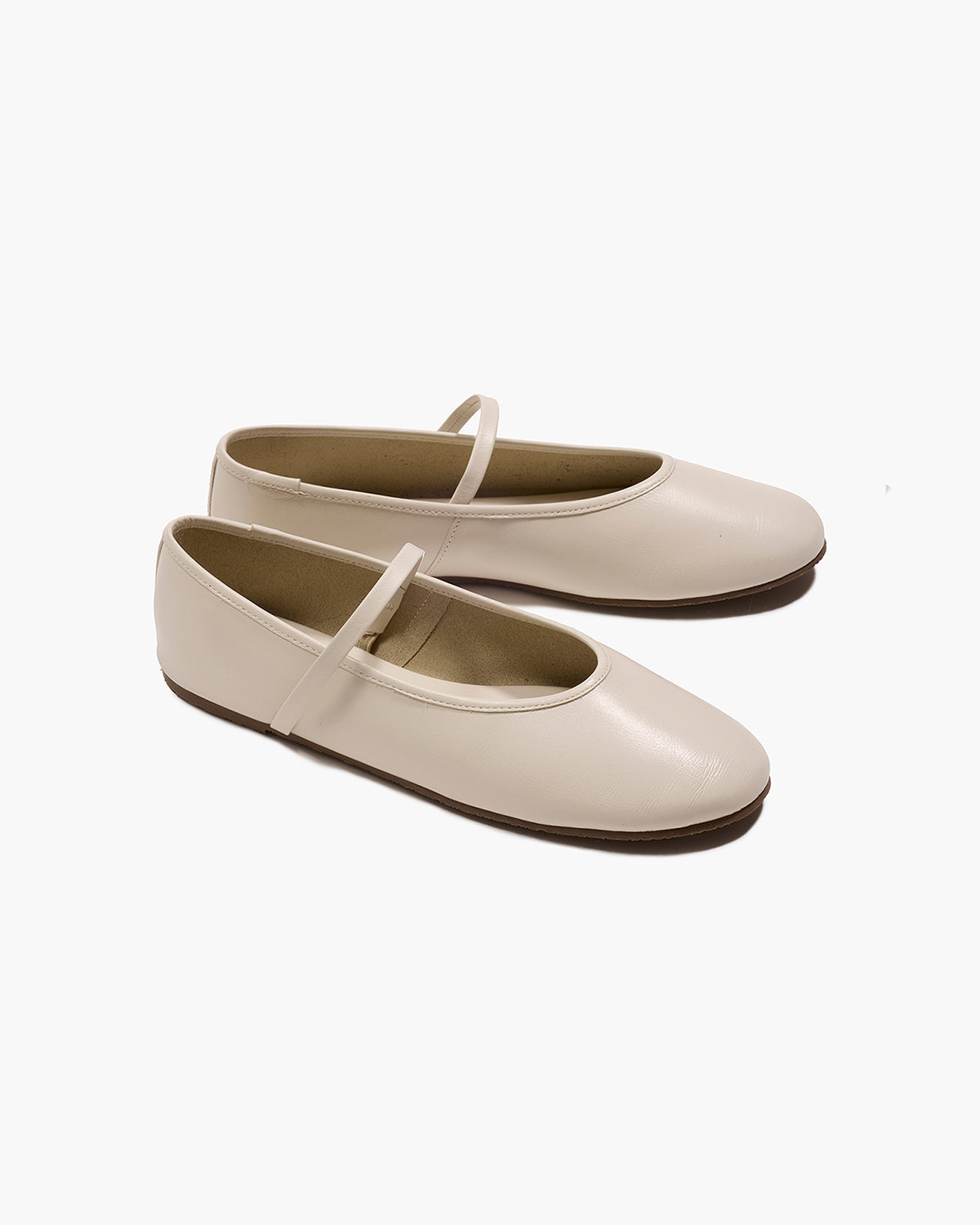 Reese Ballet Flat in Cream - TKEES