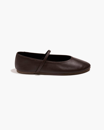 Reese Ballet Flat in Rich Brown - TKEES