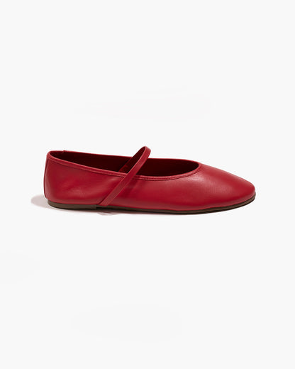 Reese Ballet Flat in Claret - TKEES