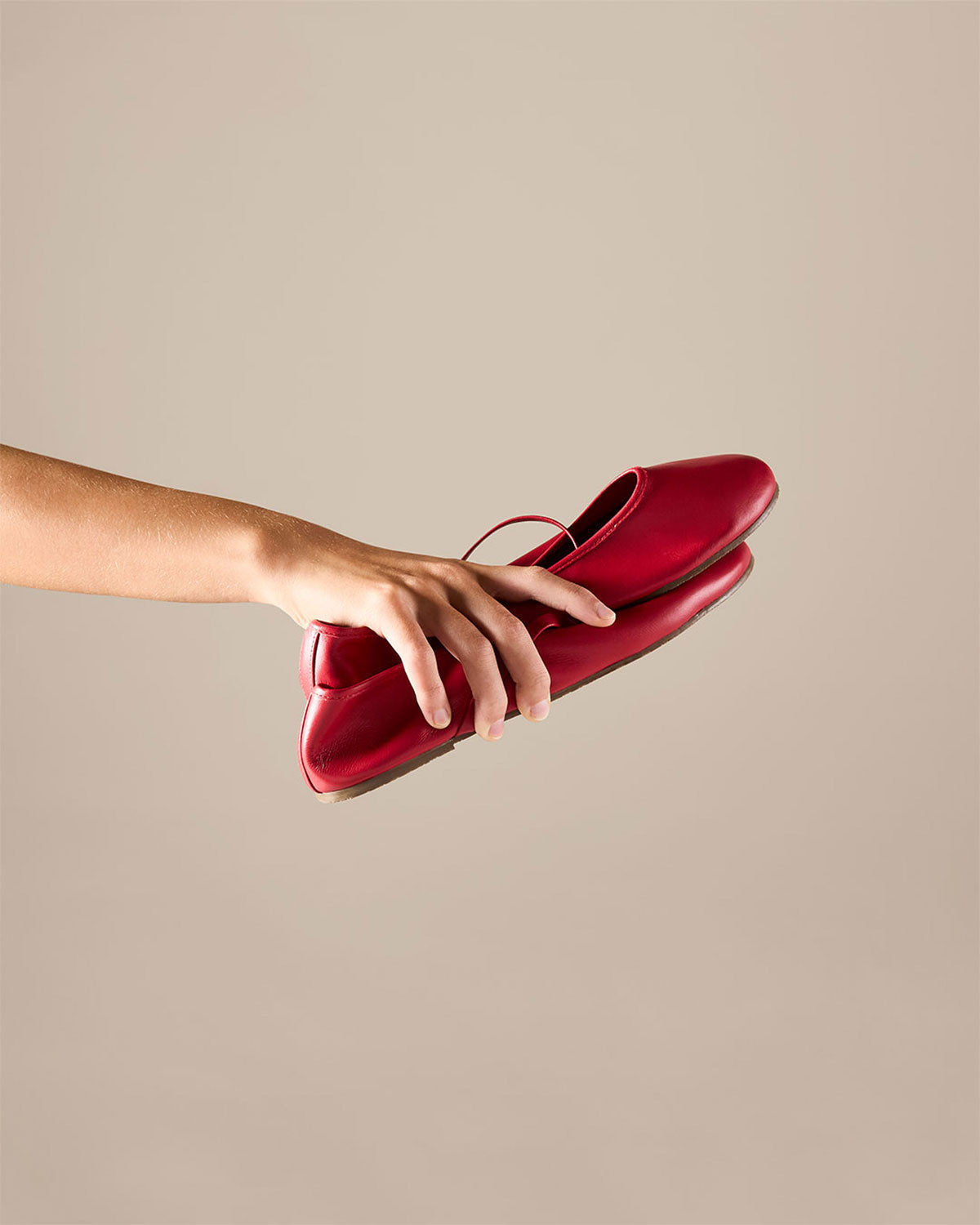 Reese Ballet Flat in Claret - TKEES