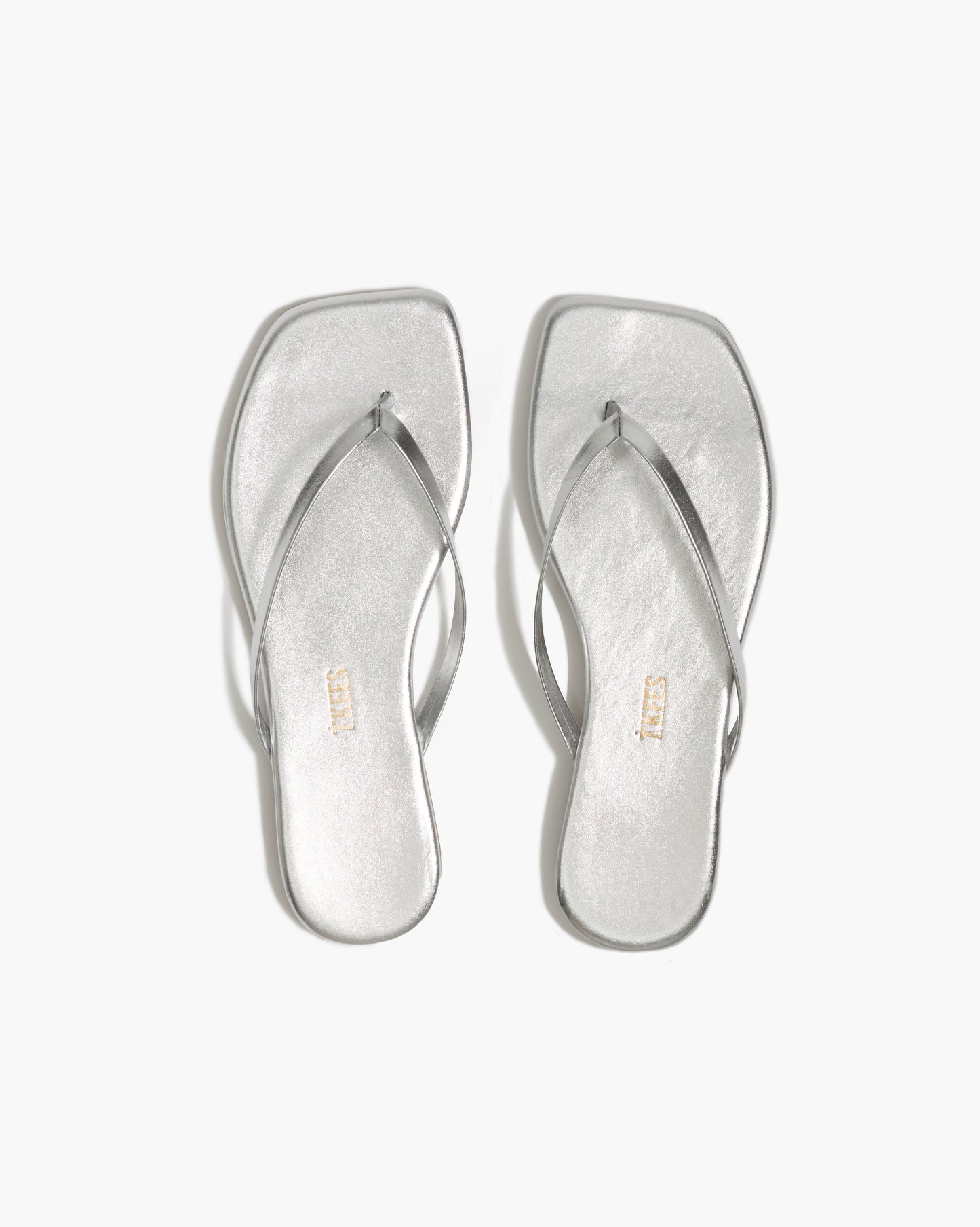 Square Toe Lily Leather Flip Flops in Fairylust - TKEES