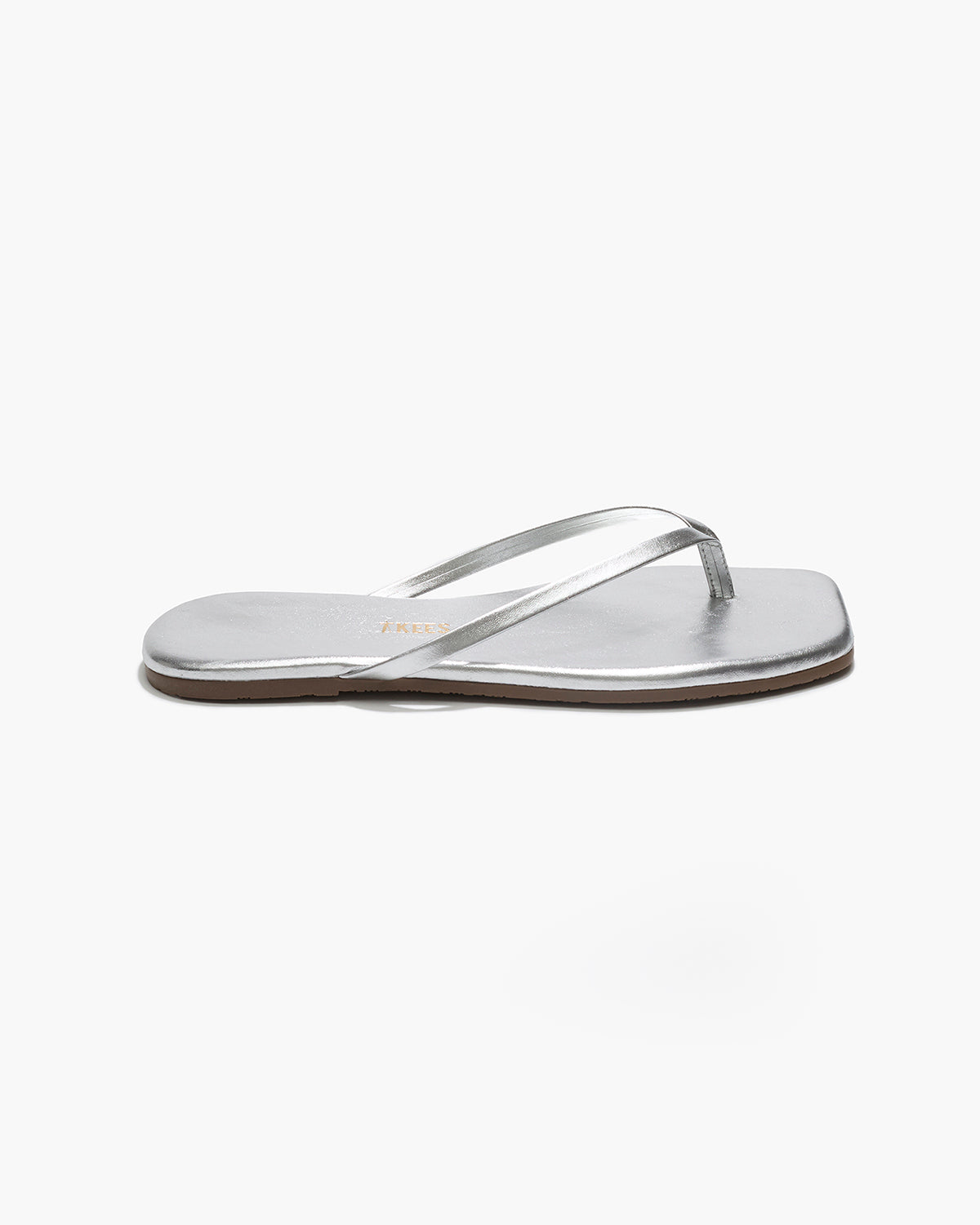 Square Toe Lily Leather Flip Flops in Fairylust - TKEES