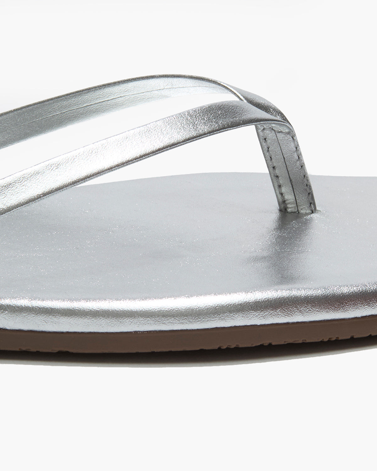 Square Toe Lily Leather Flip Flops in Fairylust - TKEES