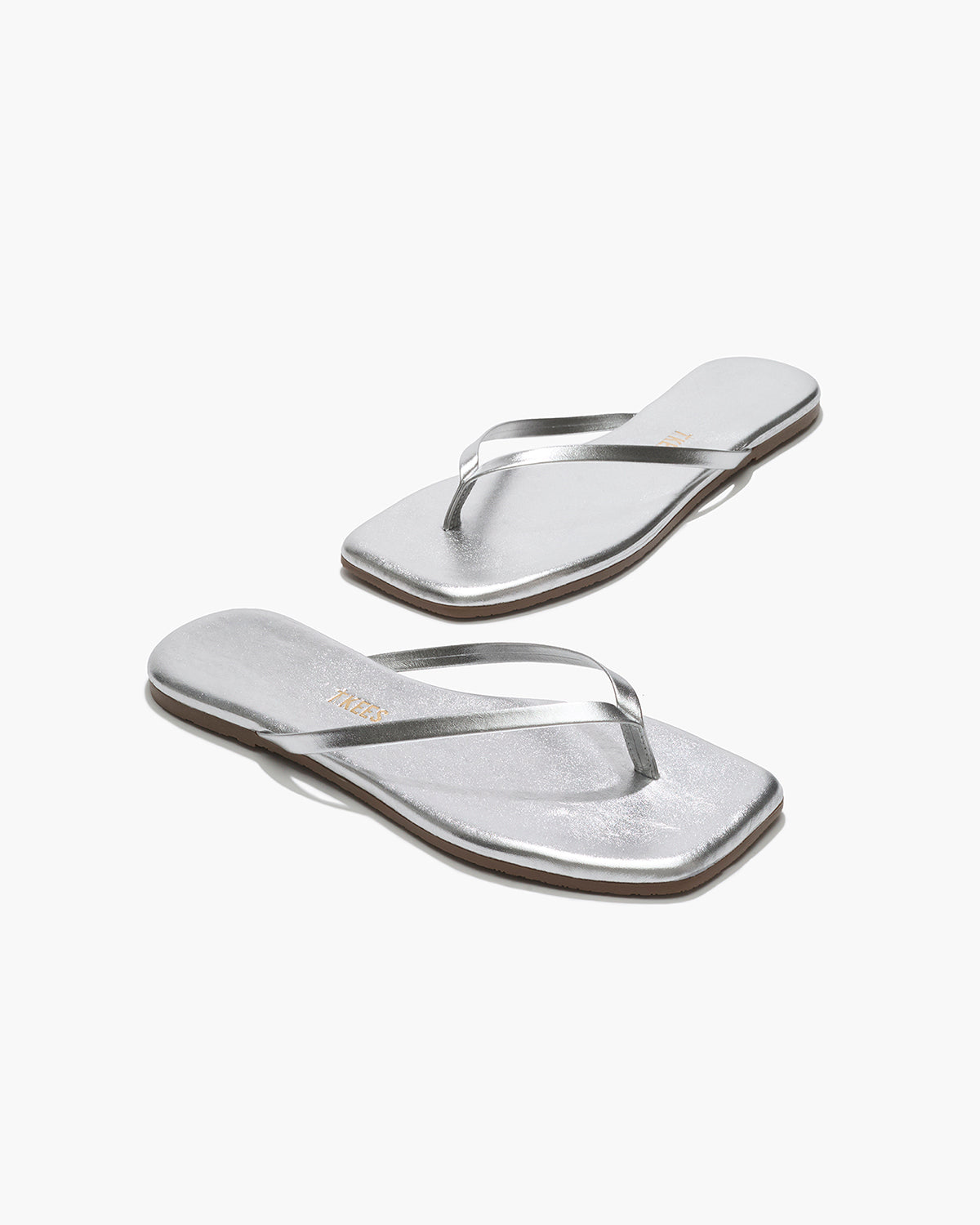 Square Toe Lily Leather Flip Flops in Fairylust - TKEES