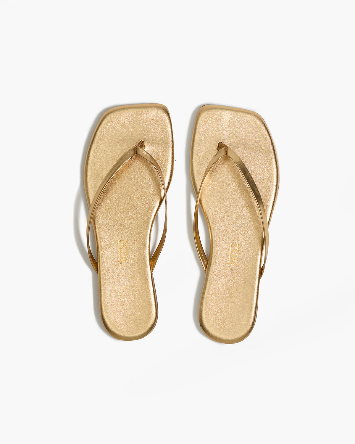 Square Toe Lily Leather Flip Flops in Blink - TKEES