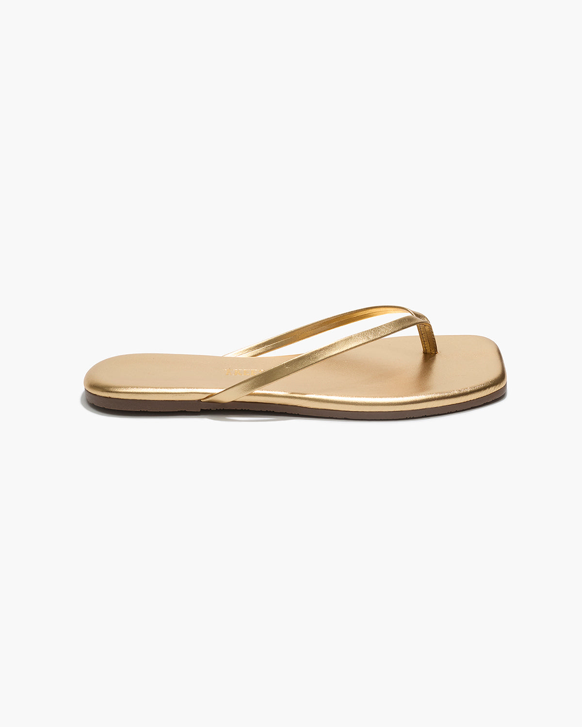 Square Toe Lily Leather Flip Flops in Blink - TKEES