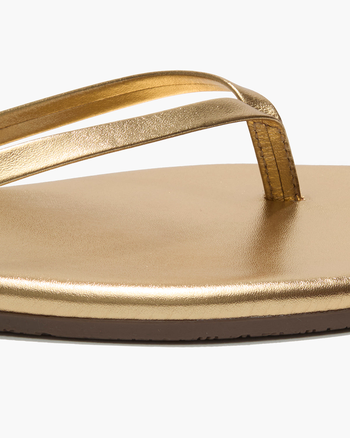 Square Toe Lily Leather Flip Flops in Blink - TKEES