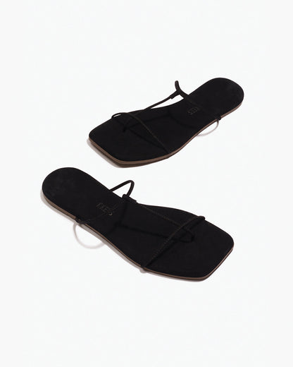 The Chloe – Square Toe Suede Sandal - TKEES