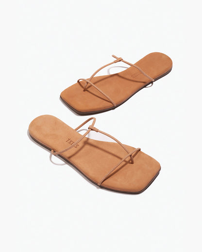 The Chloe – Square Toe Suede Sandal - TKEES