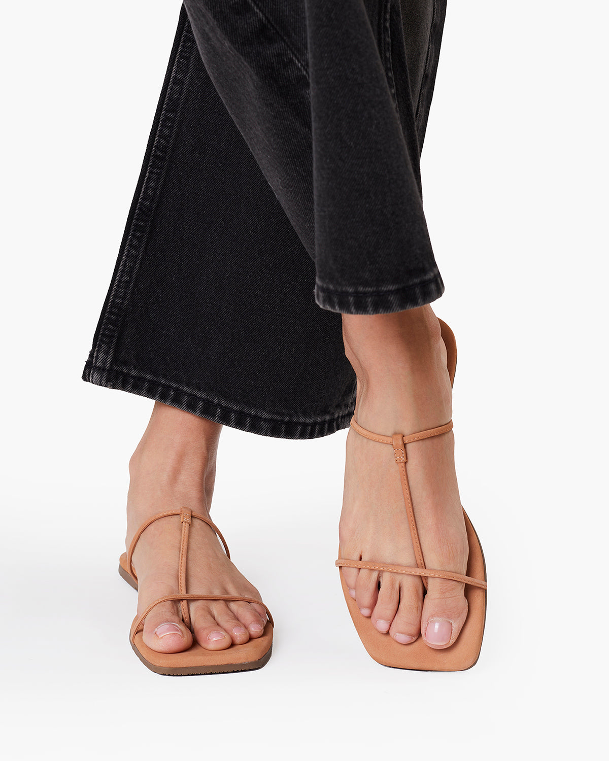 The Chloe – Square Toe Suede Sandal - TKEES