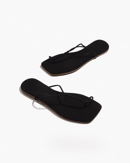 The Simone – Square Toe Suede Thong Sandal - TKEES