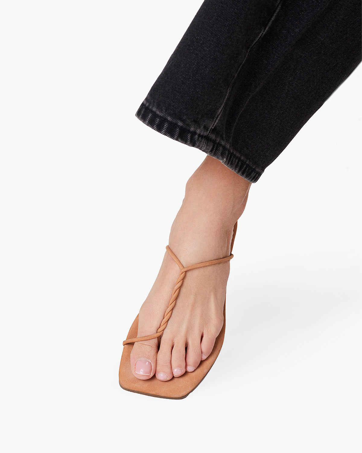 The Simone – Square Toe Suede Thong Sandal - TKEES