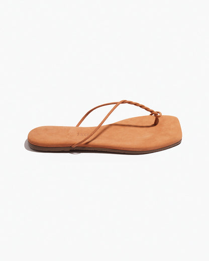 The Simone – Square Toe Suede Thong Sandal - TKEES