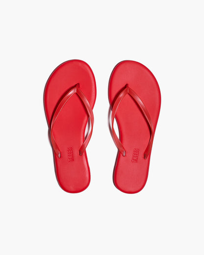 Aqua Sol Red Flip Flops  - TKEES