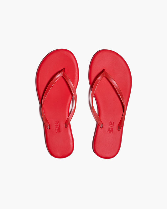 Aqua Sol Red Flip Flops  - TKEES