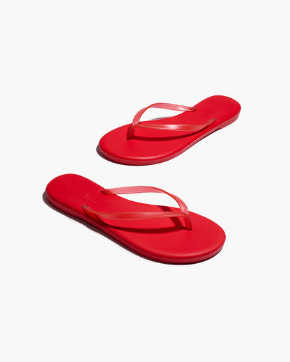 Aqua Sol Red Flip Flops  - TKEES