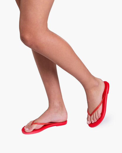 Aqua Sol Red Flip Flops  - TKEES