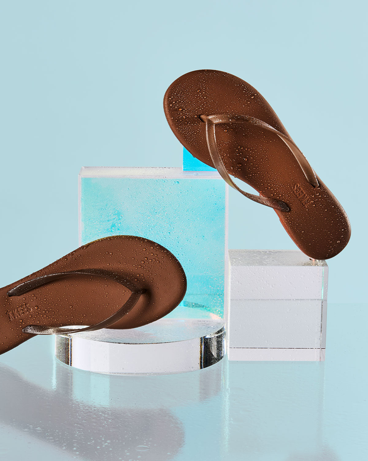 Aqua Brun Flip Flops  - TKEES
