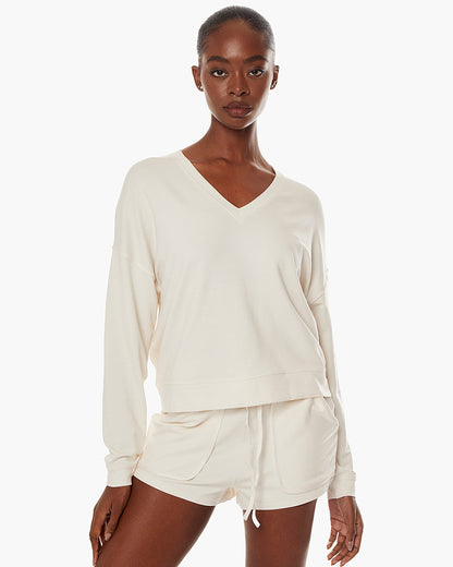 Matinée-de-Tennis-V-neck - Cream  - TKEES