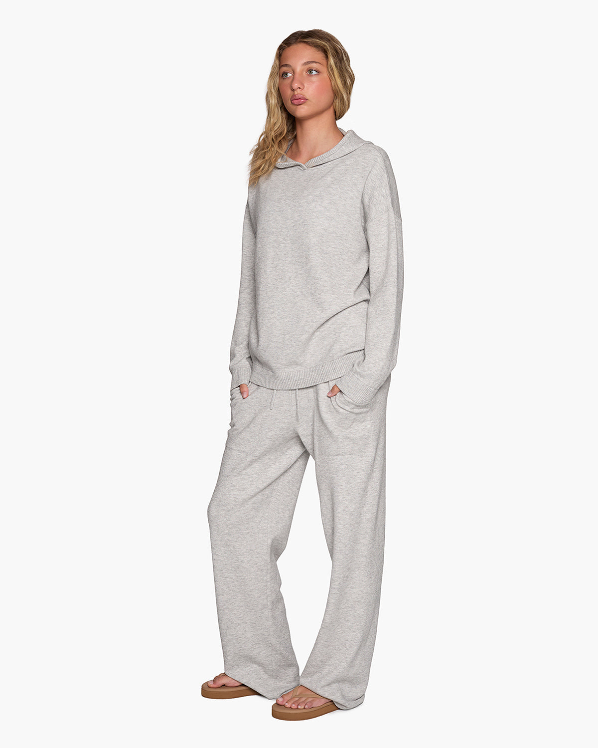 Sunday Sweater Hoodie - Heather Grey - TKEES
