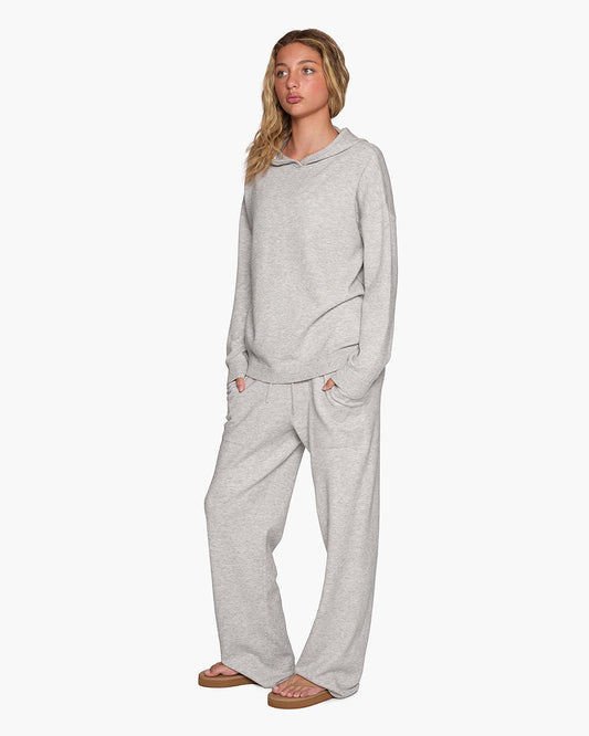 Sunday Sweater Hoodie - Heather Grey - TKEES