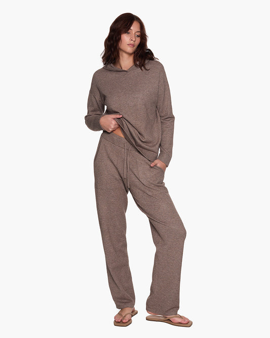 Sunday Sweater Hoodie - Heather Brown - TKEES
