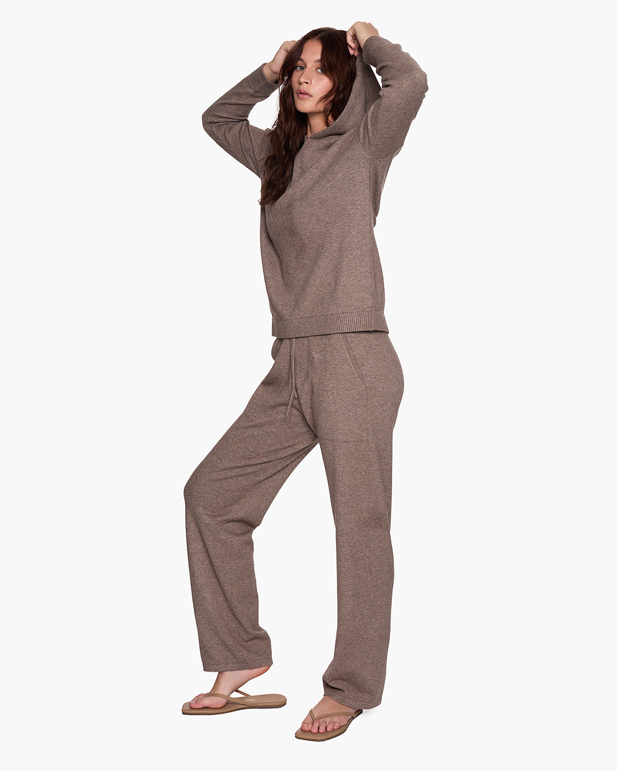 Sunday Sweater Hoodie - Heather Brown - TKEES
