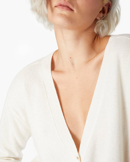 Cashmere V-Neck Cardigan  - TKEES