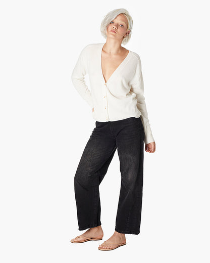 Cashmere V-Neck Cardigan  - TKEES