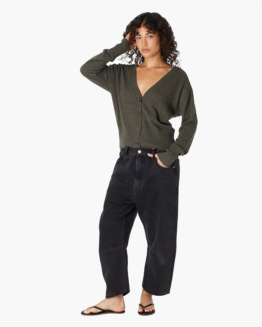 Cashmere V-Neck Cardigan  - TKEES