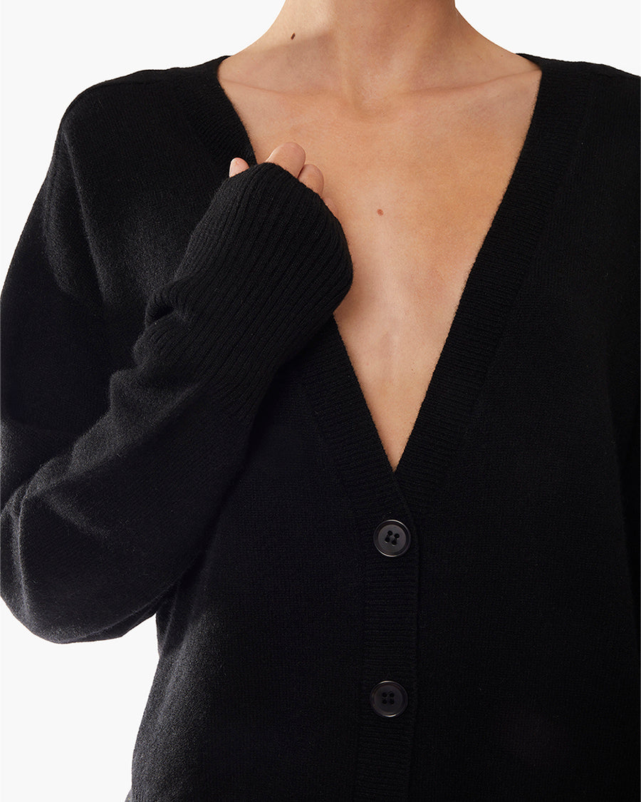 Cashmere V-Neck Cardigan  - TKEES