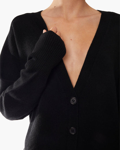 Cashmere V-Neck Cardigan  - TKEES