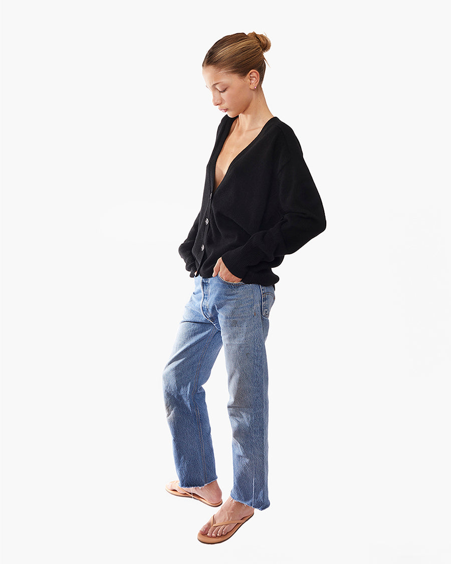 Cashmere V-Neck Cardigan  - TKEES