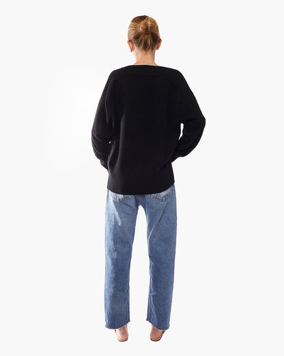 Cashmere V-Neck Cardigan  - TKEES