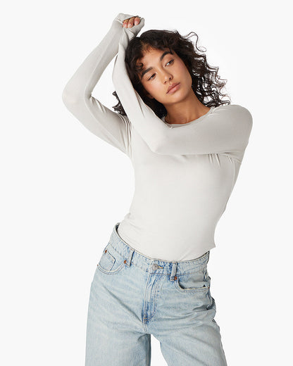 Long-Sleeve Stretch Crewneck  - TKEES