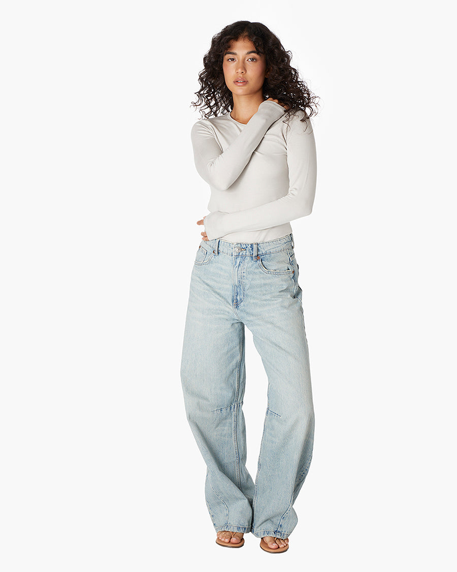 Long-Sleeve Stretch Crewneck  - TKEES