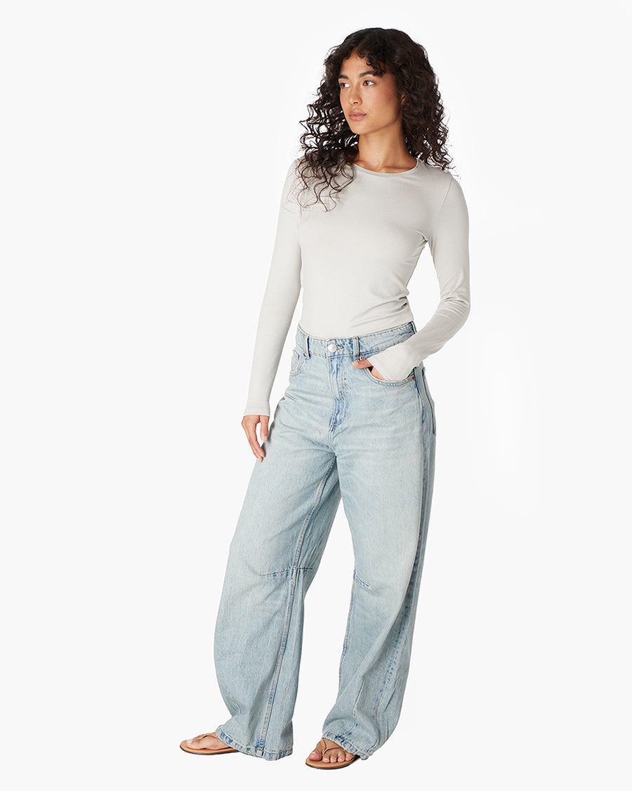 Long-Sleeve Stretch Crewneck  - TKEES