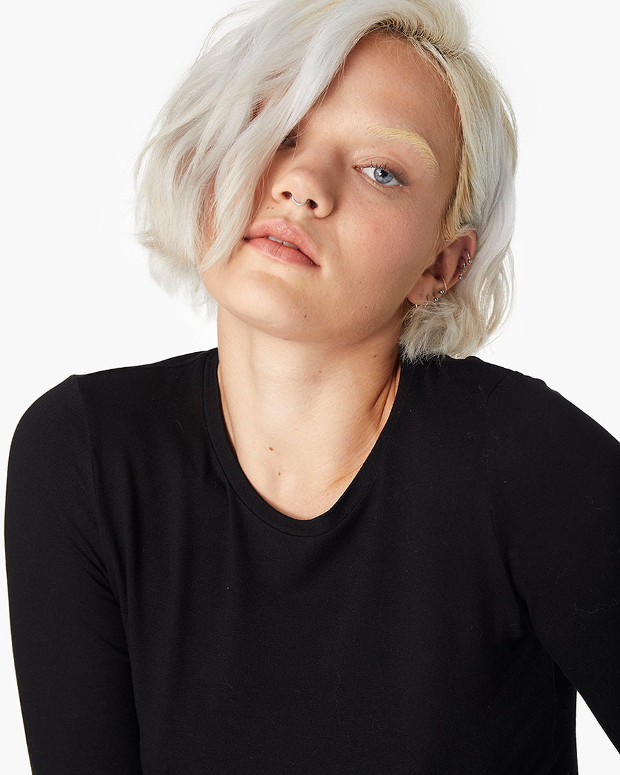 Long-Sleeve Stretch Crewneck  - TKEES