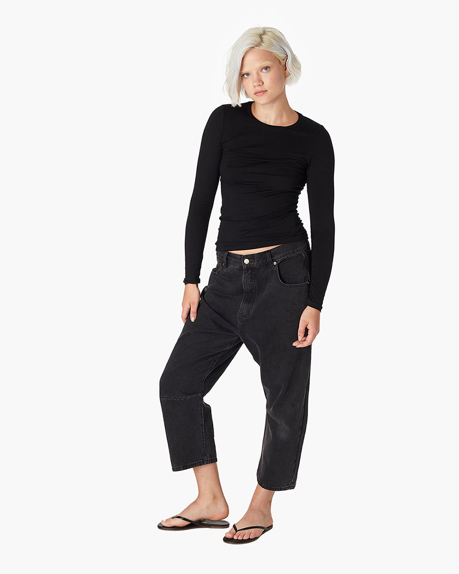 Long-Sleeve Stretch Crewneck  - TKEES