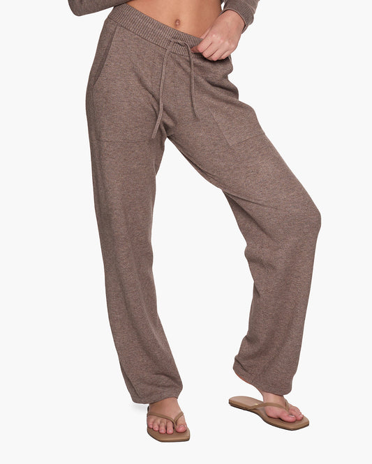 Sunday Sweater Pants - Heather Brown - TKEES