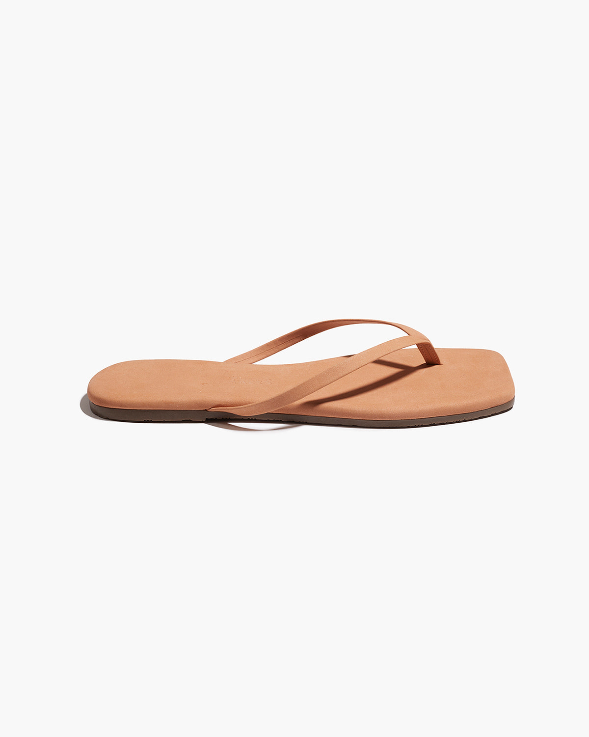Square Toe Lily Suede Flip Flops in Pout - TKEES