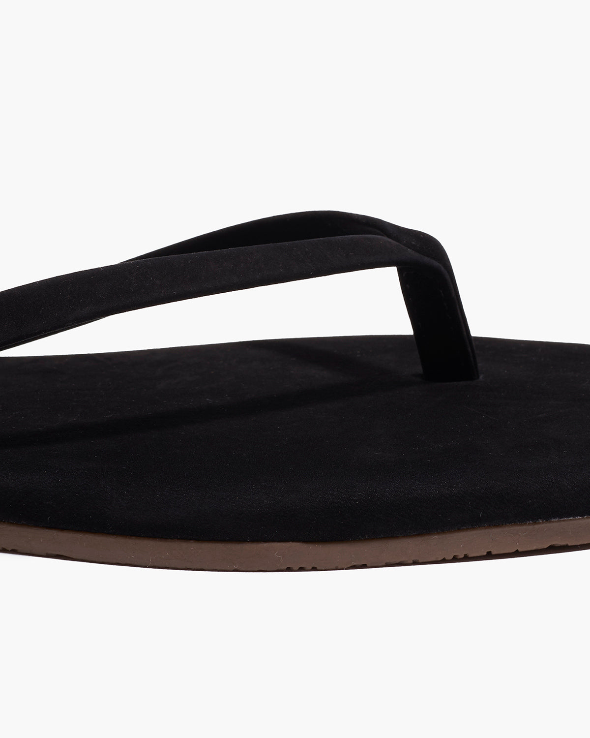 Square Toe Lily Suede Flip Flops in Sable - TKEES
