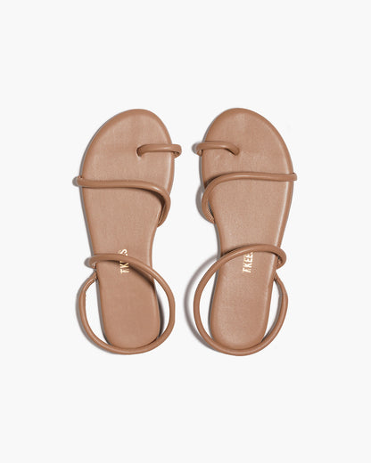 Tubular Mia Napa Leather Sandals in Cocobutter - TKEES