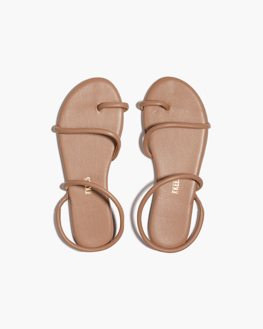 Tubular Mia Napa Leather Sandals in Cocobutter - TKEES